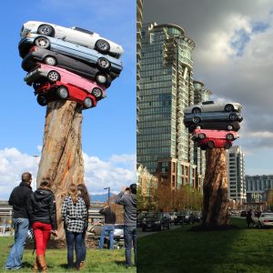 Marcus Bowcott.TRANS AM TOTEM.Vancouver.Quebec Street.diptych.April 2015.Photos by Murray Nichol